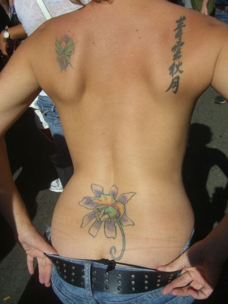 lawn mower tattoo on private area