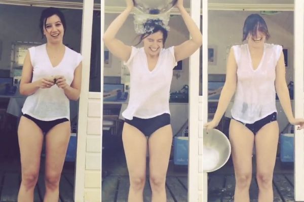ice bucket challenge topless
