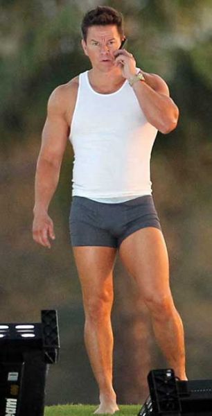 muscle hunk in compression shirt