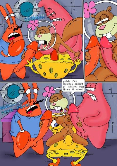 squidward and spongebob loves sandy