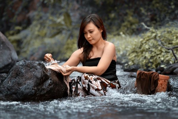 gambar mandi sungai