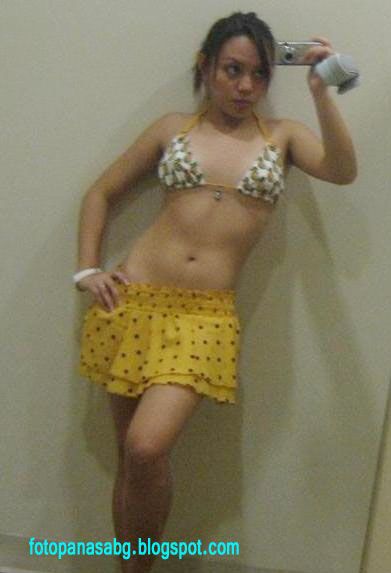 girl showing g string