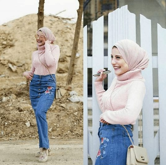 outfit knit vest hijab